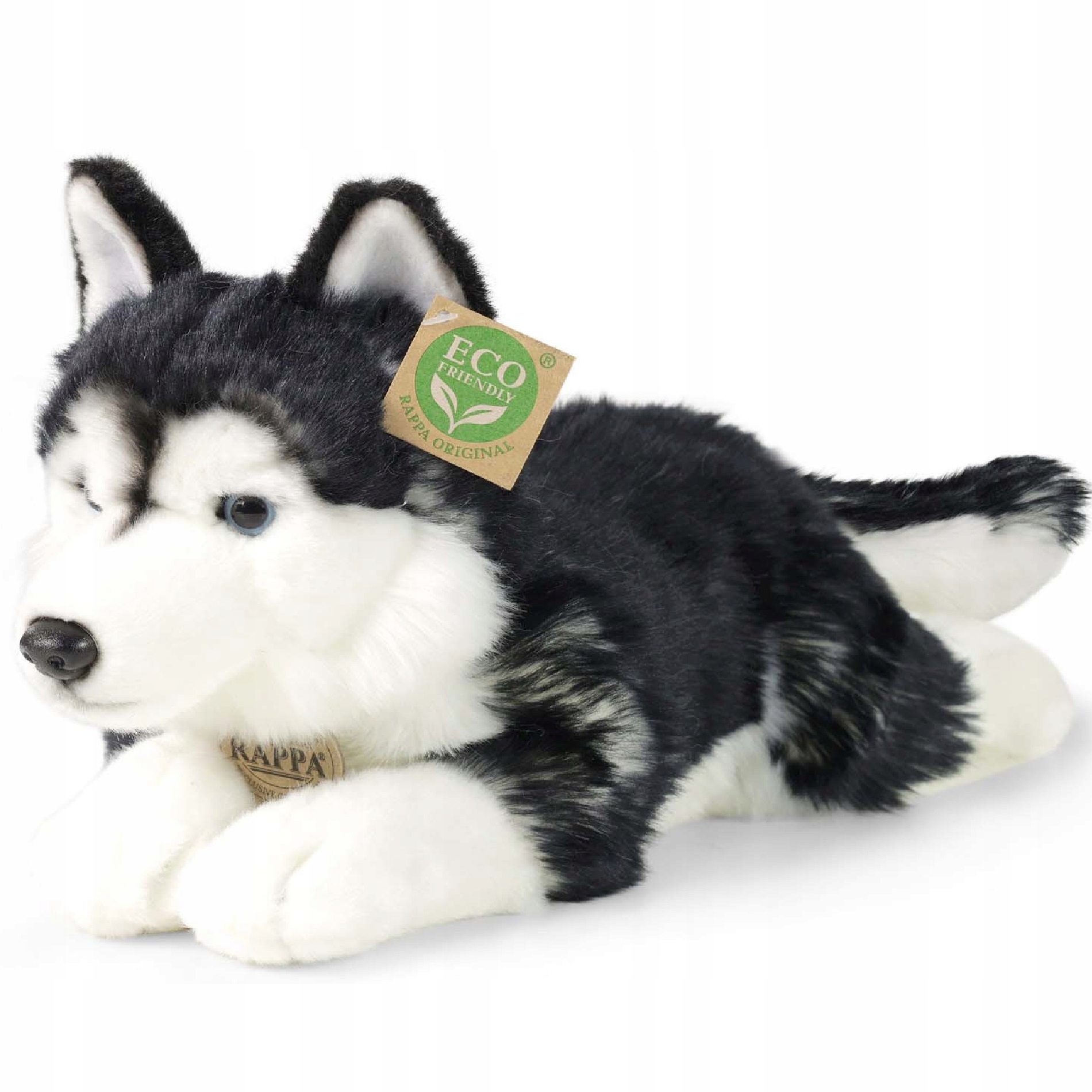 PIES HUSKY MASKOTKA PLUSZAK PIESEK REALISTYCZNY WILK ECO FRIENDLY 36 CM