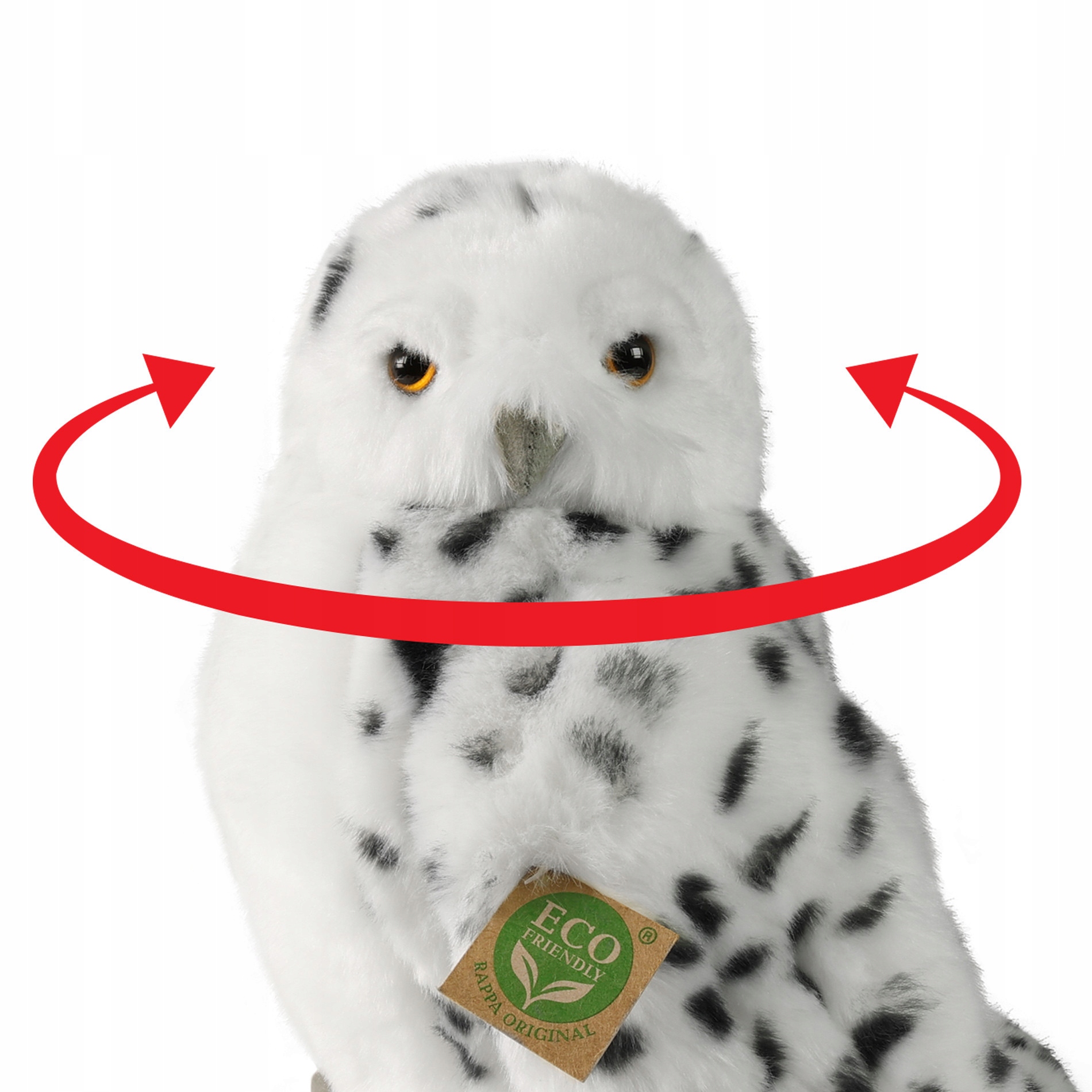 Maskotka Sowa Biała Polarna Śnieżna z Ruchomą Głową Eko 28 cm - Image 4