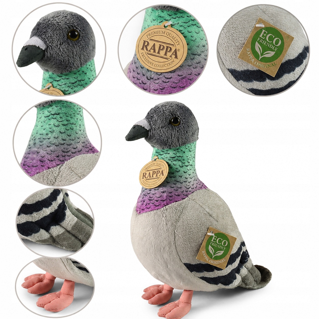 MASKOTKA GOŁĄB PLUSZOWY PTAK REALISTYCZNY PIGEON 24 cm NA PREZENT - Image 5