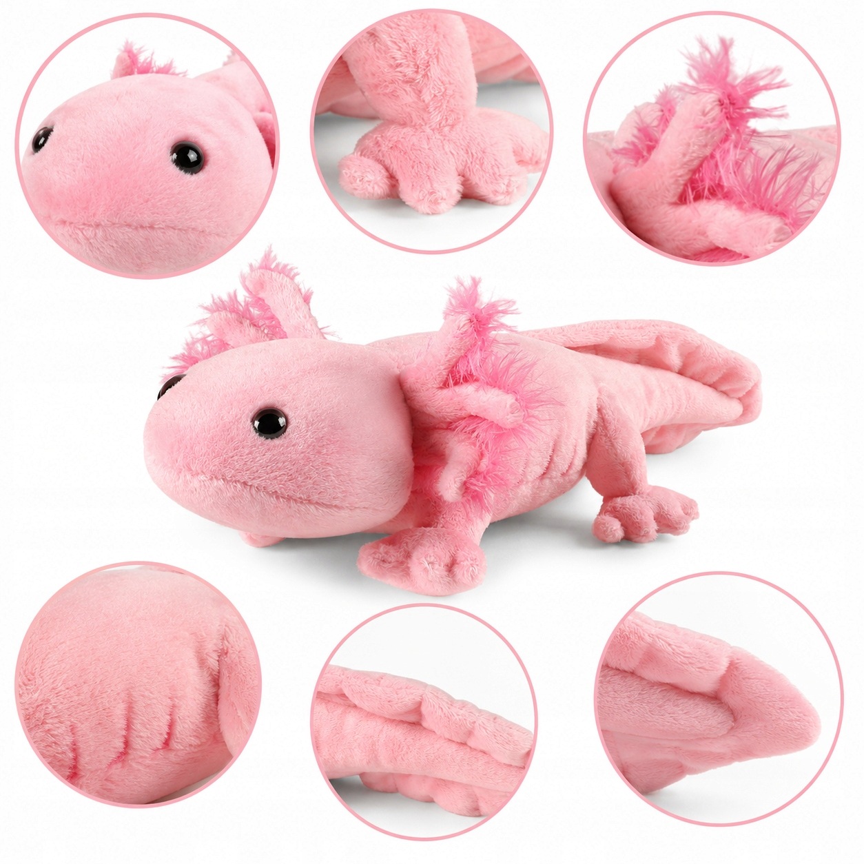 MASKOTKA AKSOLOTL PLUSZOWY AMBYSTOMA MEKSYKAŃSKA AXOLOT RÓŻOWY PLUSZAK 0+ - Image 6